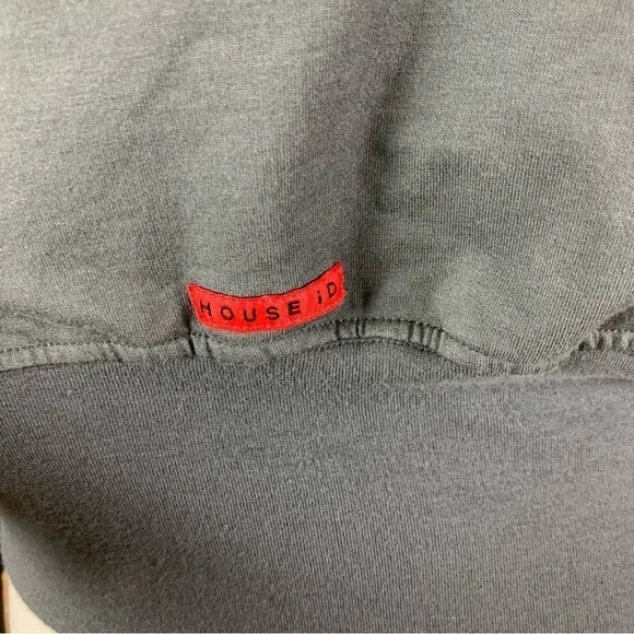 House‎ ID Gray Zip Up Hoodie Cropped Sweatshirt Athleisure Streetwear Large - Image 5