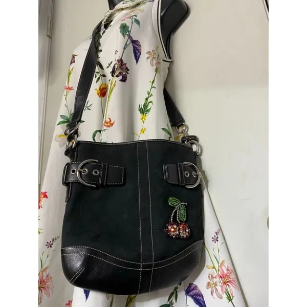 Coach Black Jacquard Fabric Signature Crossbody - Image 13