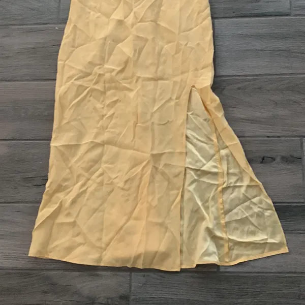 Reformation Silk golden dress - Image 3