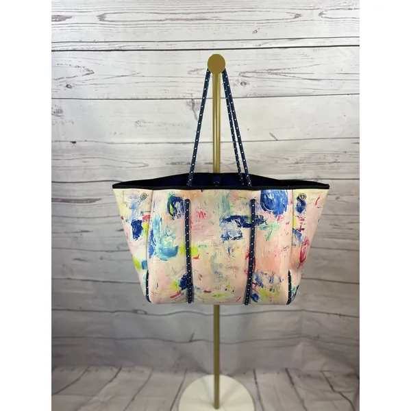 Parker & Hyde Jenn Watercolor Thatcher Tote Bag with Matching Pouch Neoprene - Image 2