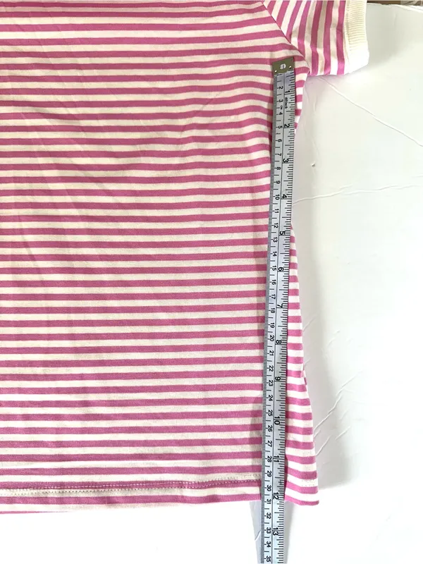 ZENANA Striped Ribbed Crewneck T - Shirt Women’s Candy Pink Sz Small Cotton - Image 9