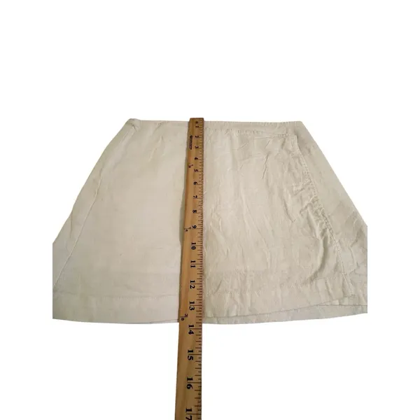 Glassons Skirt Womens 8 Size White Mini Wrap Euro Flax Linen Viscose #EE2-2‎ - Image 3