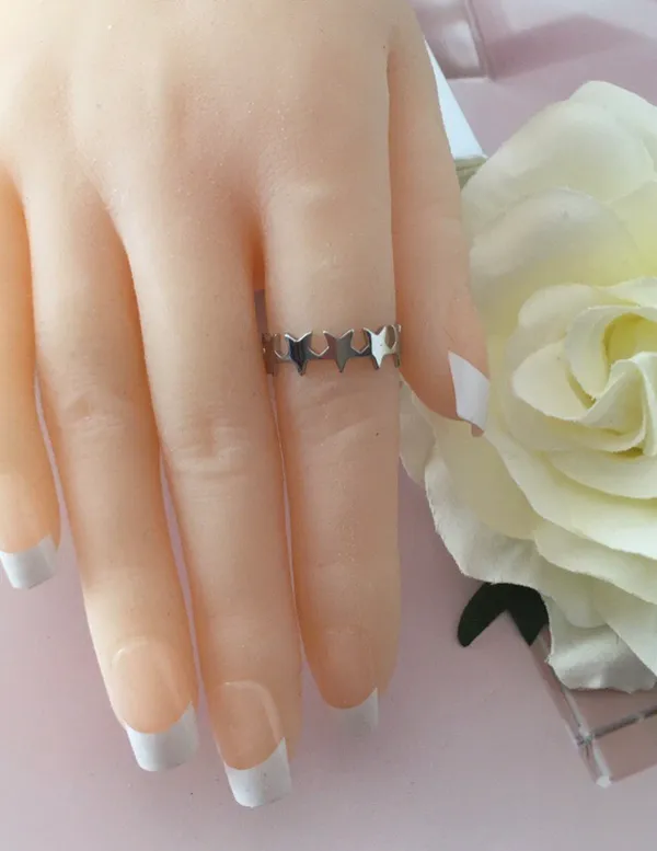 Stainless Steel Ring, Size 8 Silver - Image 2