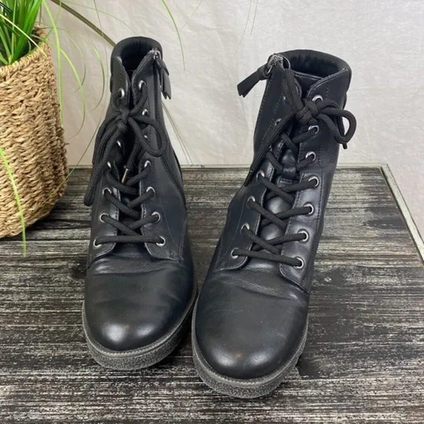 Dr. Scholl’s Black Lug Sole Tayler Lace Up Ankle Boots 7 - Image 3