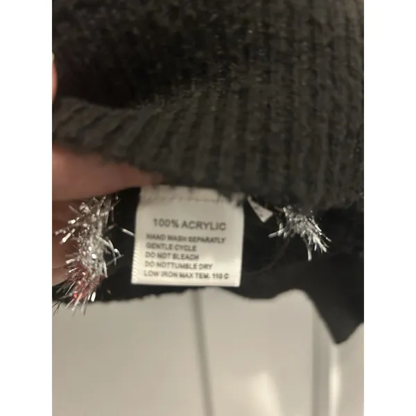Women’s Size Small Christmas Lights Black Sweater Holiday Whimsy Party Festive - Image 4