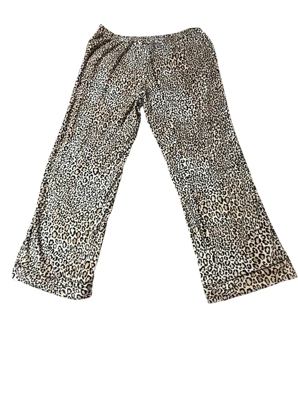 Joyspun Leopard Pajama Set L Top Bottoms Sleepwear Loungewear Animal Print - Image 6