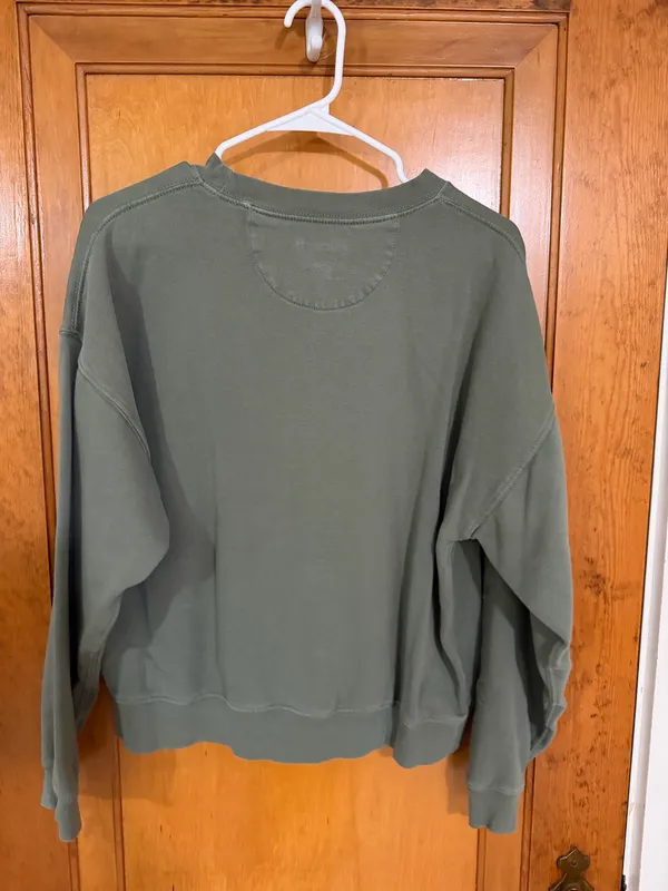 Green American Eagle Crewneck flower embroidery - Image 5