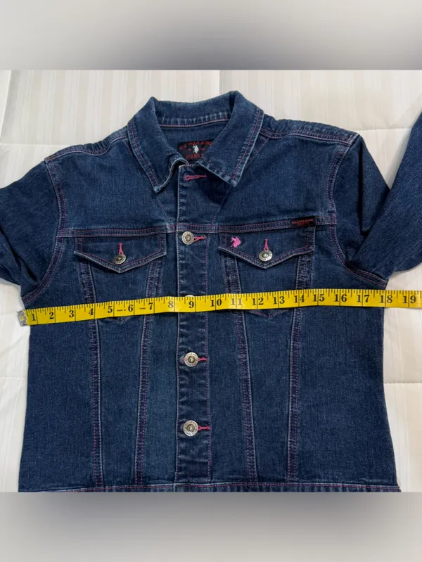 U.S. Polo Assn. Dark Indigo Denim with Pink Logo Stitching - Image 6