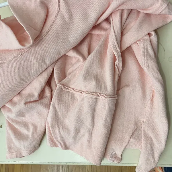 We The Free XS Oversized Comfy Minimalist Pink‎ Tunic Mock Neck Cotton Shirt Top - Image 5