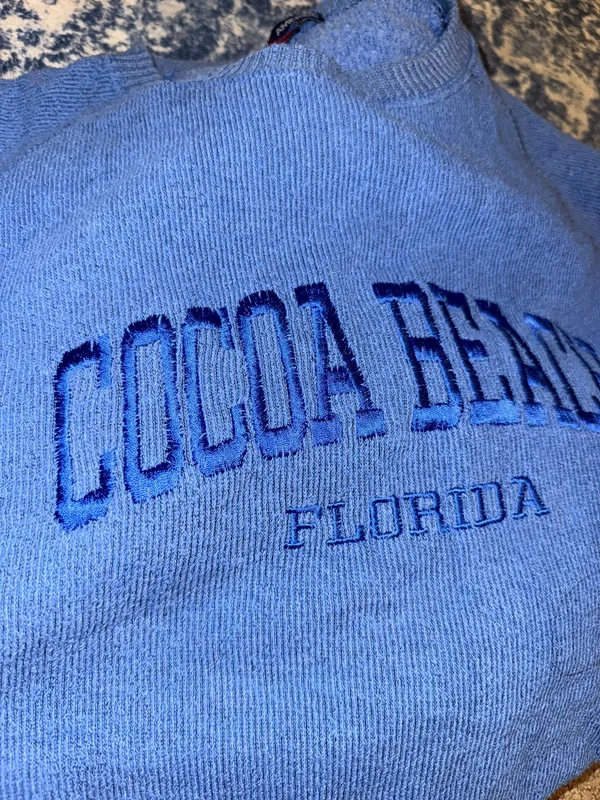Vintage Cocoa Beach Florida Crewneck Blue Size XL - Image 2