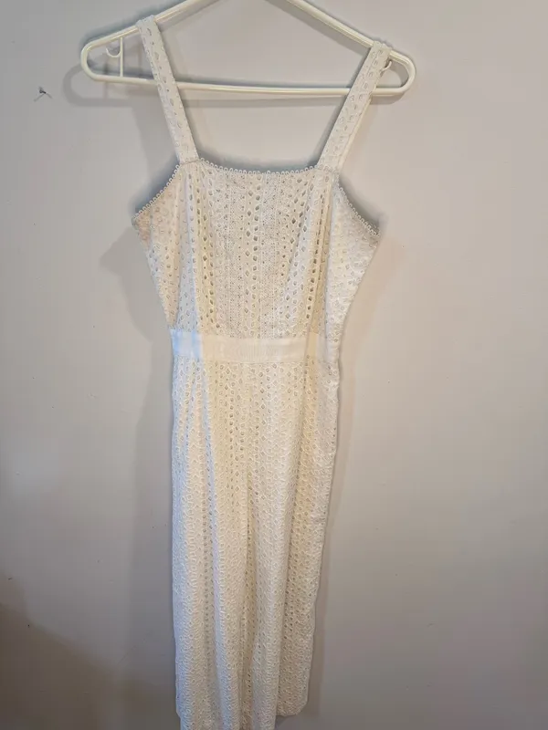 Banana Republic White Lace Eyelet Jumpsuit - Image 2