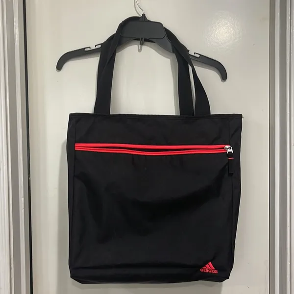 Reversible Zip Pockets Blue Pink Black 14 x 14 Lightweight Tote Bag - Image 2