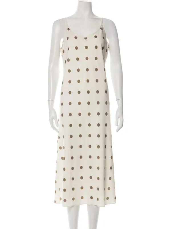 Jenni Kayne Slip Dress Caramel Dot Midi Size Small - Image 2