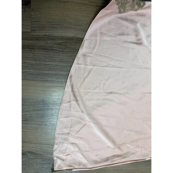 Zara Collection Y2K Lace Tank Dress Satin Pink Brown Fairy Asymmetric Slip - Image 5