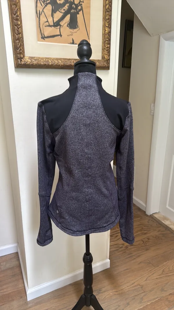 Lululemon Athletica Navy/Gray Herringbone Define Zip Up Size 10 - Image 3