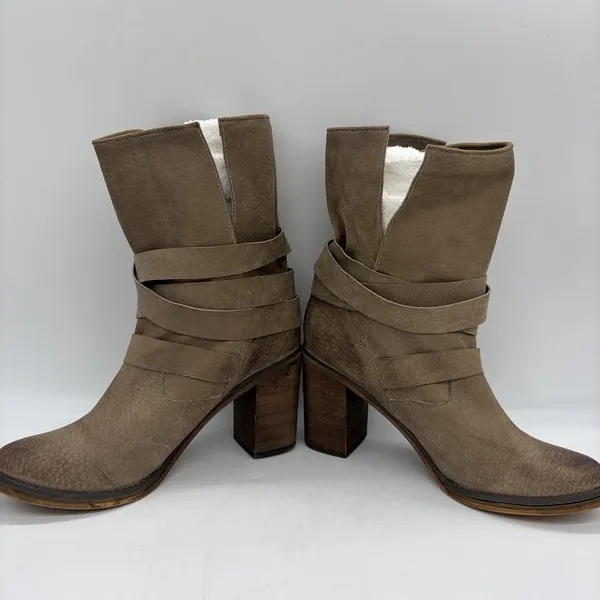 Ibiza Last‎ Jeffrey Campbell Womens 11 Boots Brown Leather Ankle Straps Buckles - Image 4