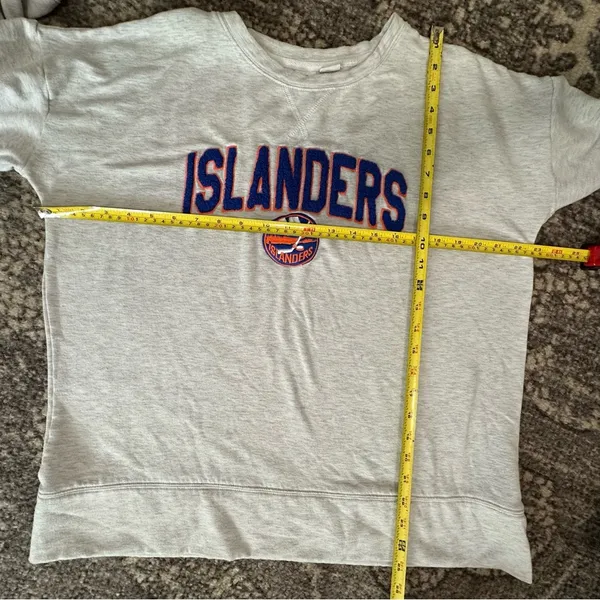 Concept Sports NHL L Heather Gray NY Islanders Embroidered Pullover Sweatshirt - Image 5