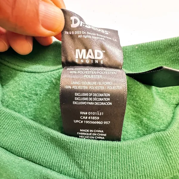 Green Grinch Christmas Wreath Pullover Sweatshirt unisex Adult‎ Size S/P - Image 5