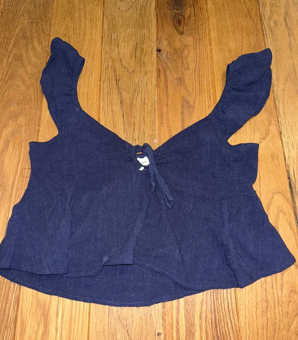 PacSun LA Hearts Keyhole Linen Babydoll Top - Image 3
