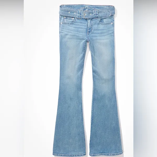 American Eagle Outfitters Blue Flare Leg Jeans SZ 8 - Image 10