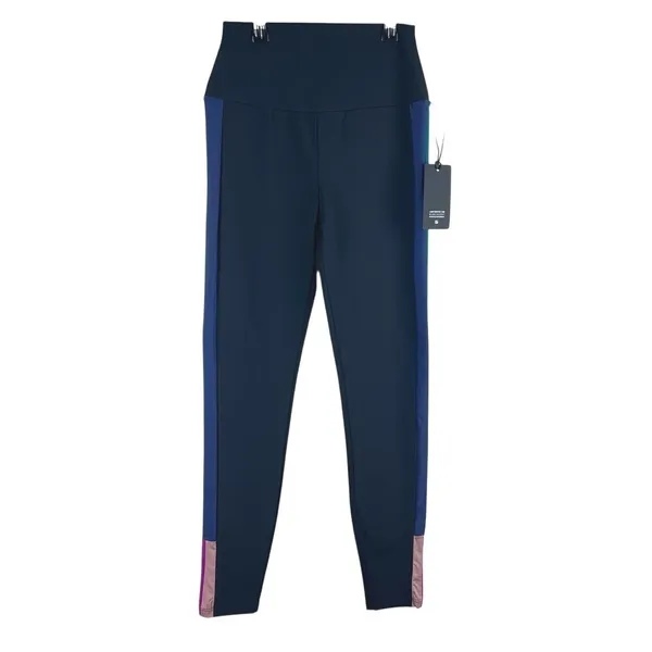 NWT Lanston Sport High Rise Colorblock Leggings Black Teal Purple Small - Image 3