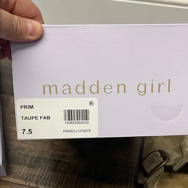 Madden Girl Taupe Suede Buckle Mules - Image 2