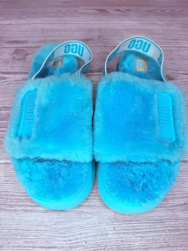 UGG Women's Disco Platform Slide Tide Pool 9 fluffy wool sandals shoes slip on - Image 5