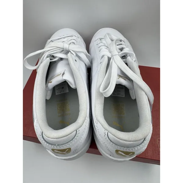 PUMA Court Sneaker, White, Women's Casual Low Top Leather Shoes Size 10 - Image 6