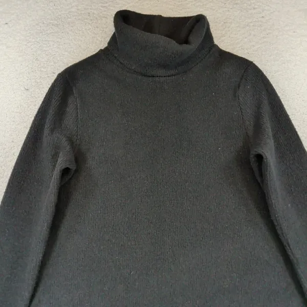 Lulus Black Turtleneck Long Sleeve Ribbed Knit A-Line Mini Dress DD3196 Small - Image 6