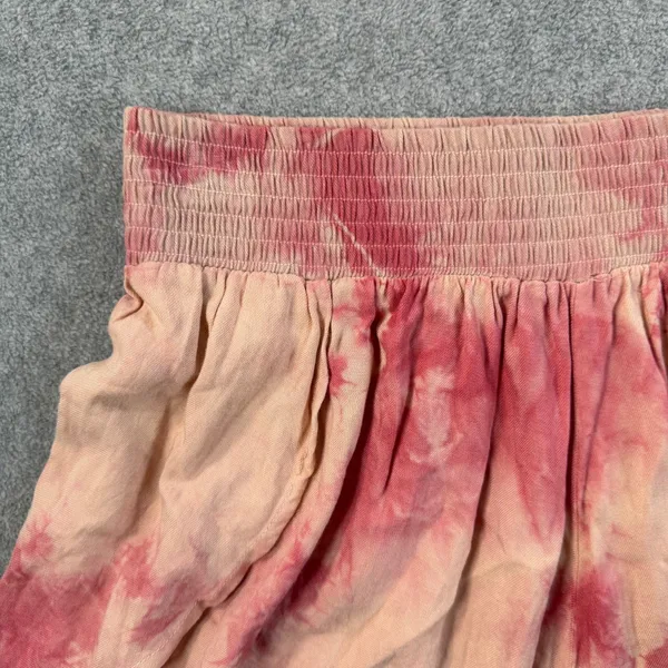 Surf Gypsy Tie Dye Split Leg Swim Cover-Up Shorts Size Medium Pink Elastic Waist - Image 2