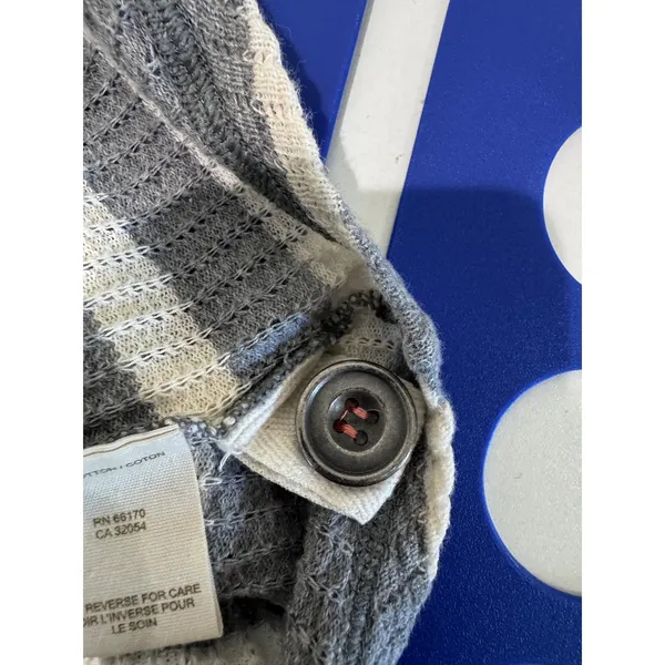 Free People Y2K Striped Thermal‎ Hoodie Small Earthy Nautical Boho Indie Breton - Image 7