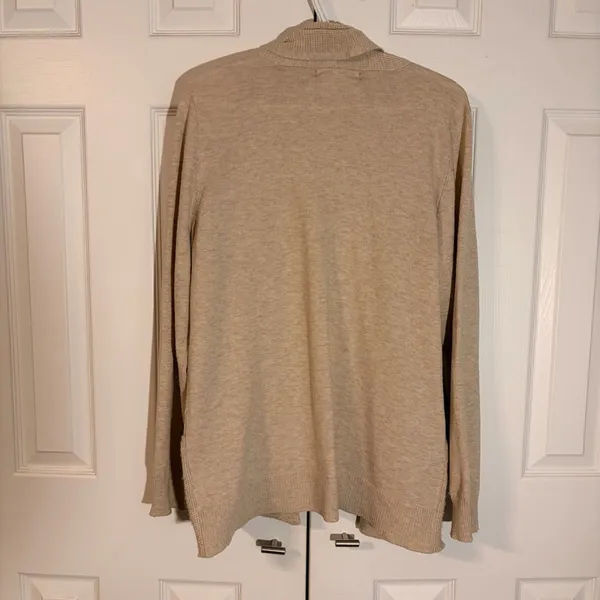 Old Navy Chloe and jasmine Open Front Beige Cardigan Sweater size large - Image 6