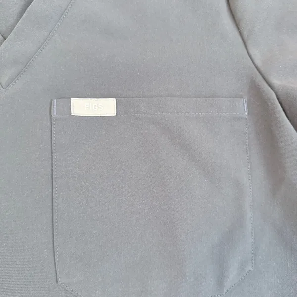 FIGS Technical Collection Casma Scrub Top Charcoal Gray V-Neck XS - Image 2