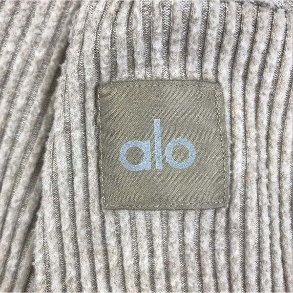 ALO YOGA Muse Ribbed Knit Cropp Hoodie Sz S Athletic Everyday Outdoor City Chic - Image 7