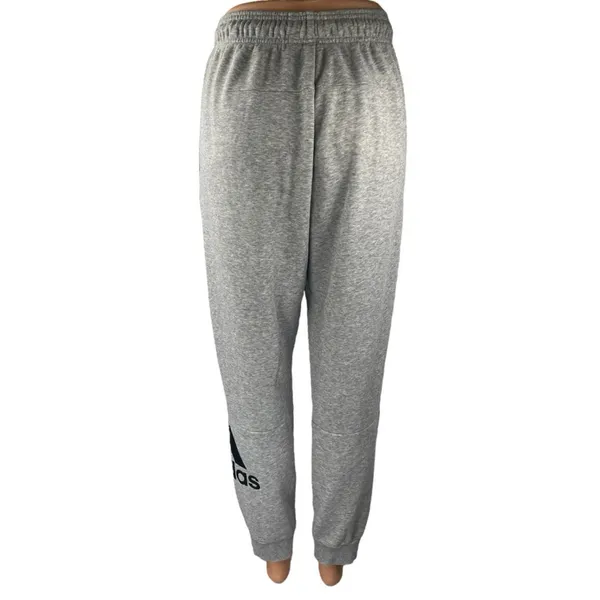 Adidas Women's Gray Logo Drawstring Tapered Leg Sweatpants Jogger Track Pants S - Image 3