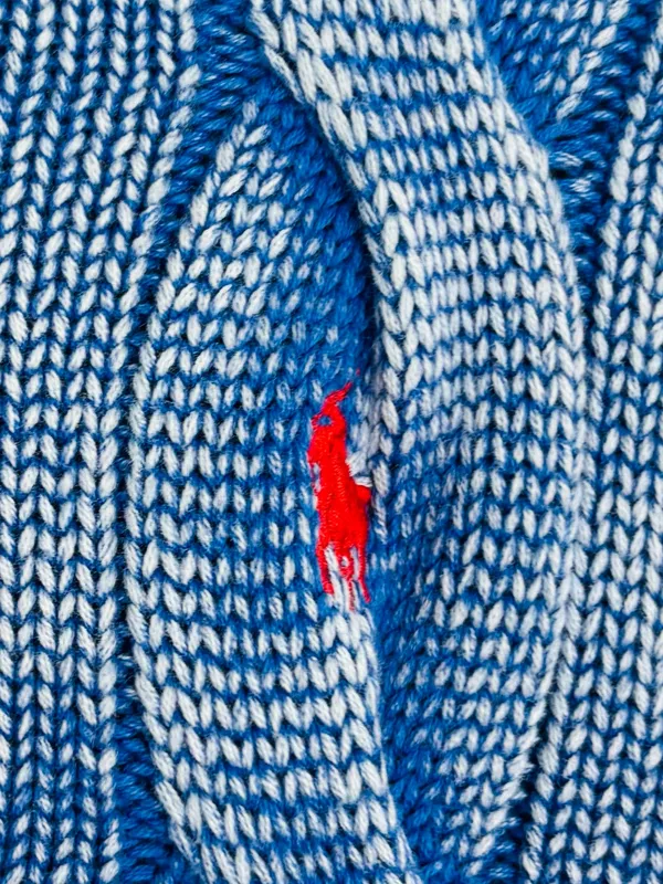 Polo Ralph Lauren blue sunwashed classic cotton cable knit crewneck sweater. XS - Image 3