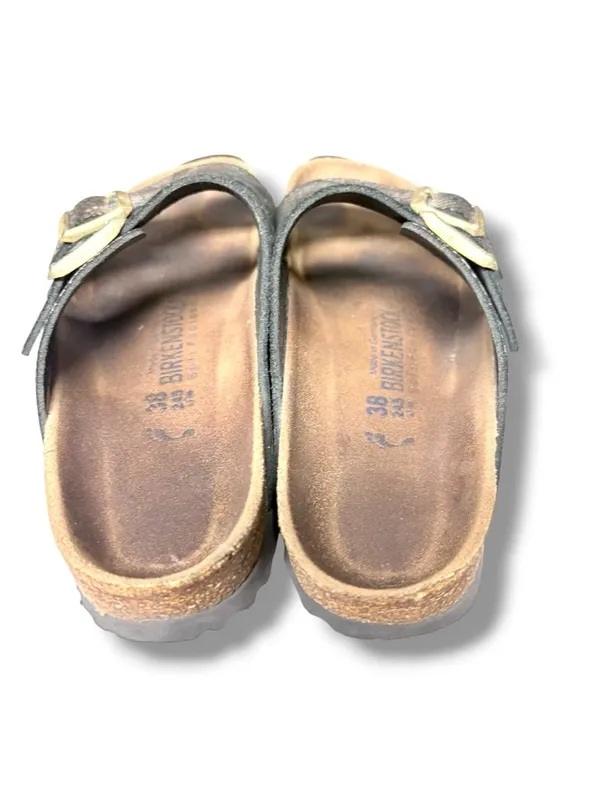 Birkenstock Arizona Soft Footbed Pewter Python Print Sandals EU 38 US 7 - Image 4