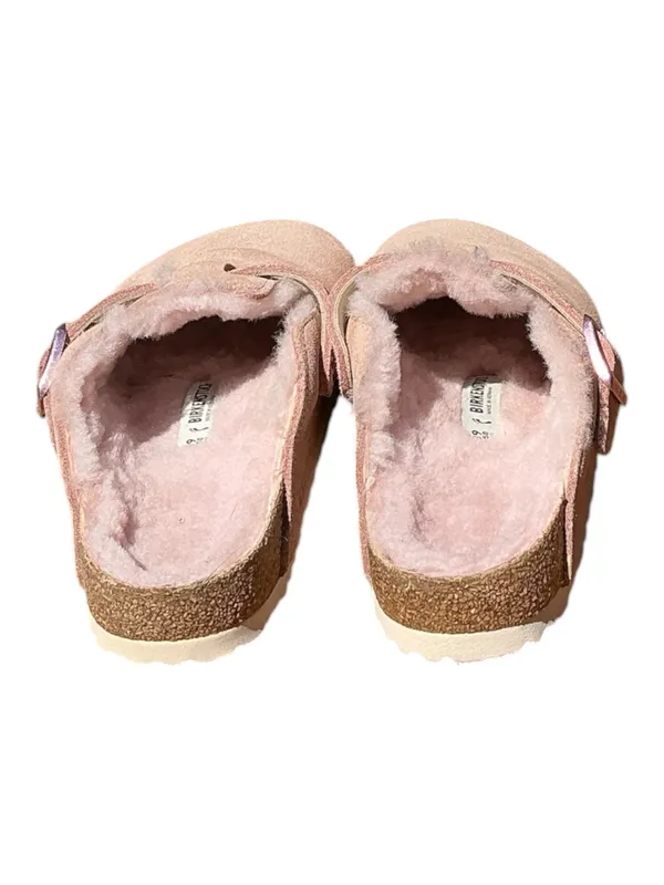Birkenstock Boston Shearling Clogs Suede Pink Clay / Light Rose Women's 39 NWOT - Image 4