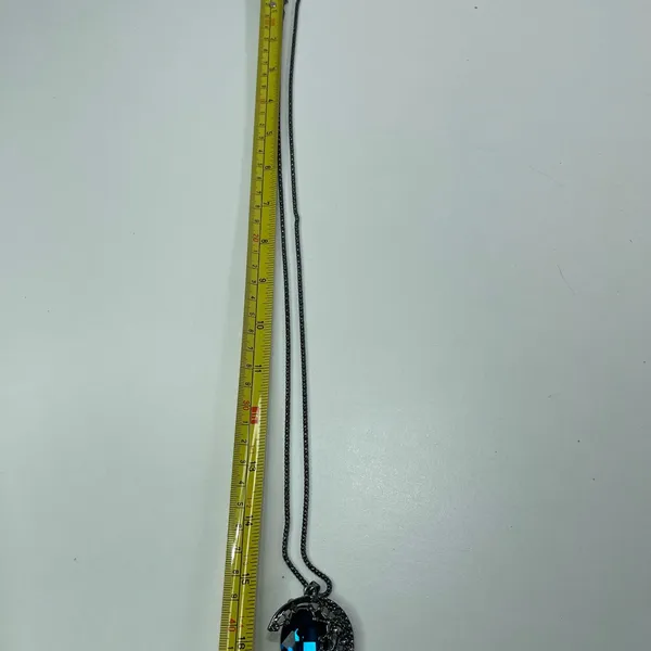Beautiful Royal Blue Crescent Moon Necklace Goth Whimsical Gypsy Whimsigoth - Image 8