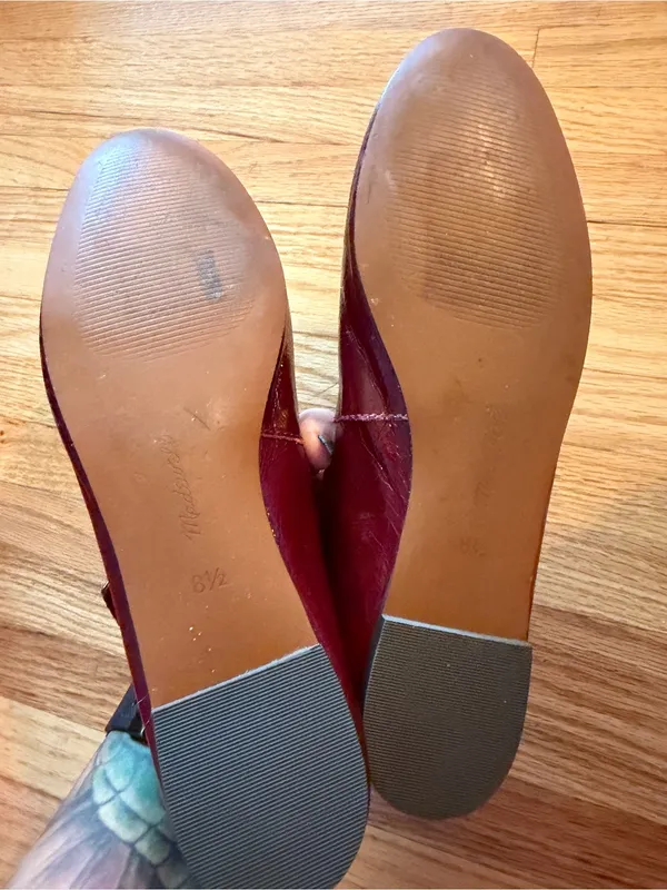 Madewell The Remy Criss Cross Mary Jane Flats in Wine Red- 8.5 - Image 8