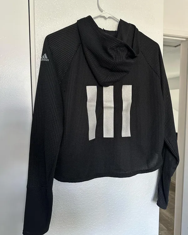 Adidas back 3 striped hoodie - Image 3