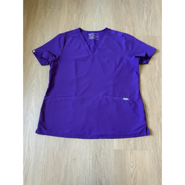 Figs Shirt Womans Purple Casma Scrubs 3 Pocket Technical Collection Top XL - Image 2