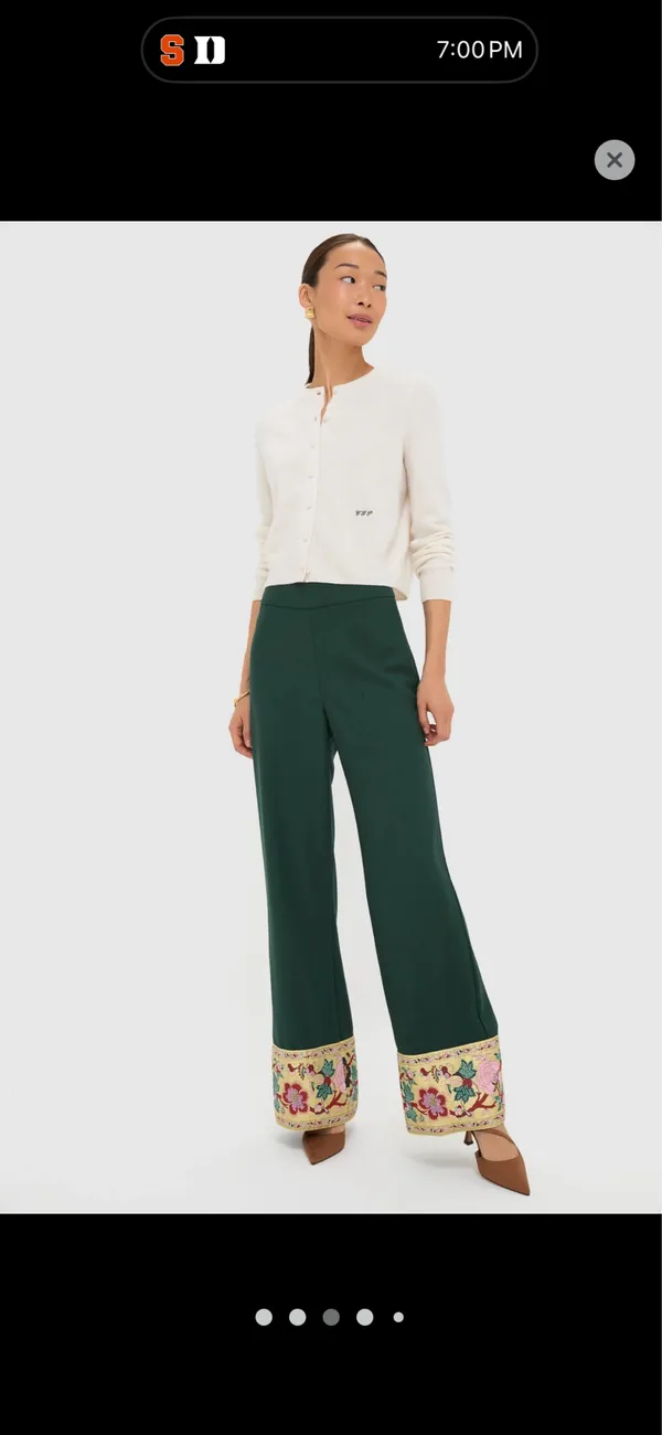 Tuckernuck Garden scrollwork jacquard Cuff Erin Pant - Image 3
