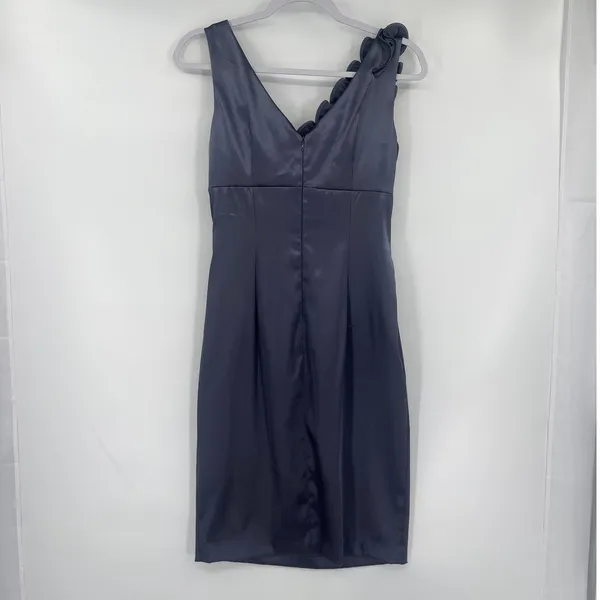 Betsy & Adam Satin Cocktail Dress Sz 6 Y2K Mob Wife USA Rosette Ruched Wedding - Image 5