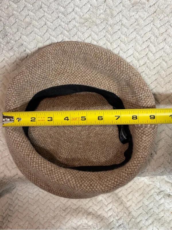 Zara Wool Beret Hat Tan Oatmeal Knit French Parisian Chic‎ Preppy Academic S-M⁠ - Image 7
