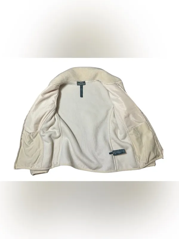 Vintage L-RL Ralph Lauren Active Cream Quilted Puffer Sherpa Jacket Size Medium - Image 9