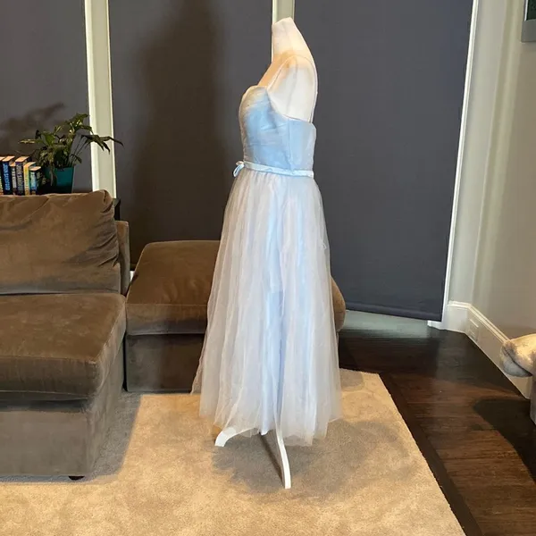 Women’s Tea Length Blue Prom Party Dress Corset Back Sweetheart Neckline Size 14 - Image 8