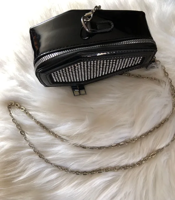 Coffin Studded Shoulder Bag W/Chain NEW! - Image 7