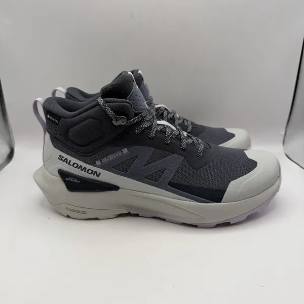 Salomon Elixir Activ Mid Waterproof Hiking Boots Shoes Womens Sz 9.5 Gray White‎ - Image 4