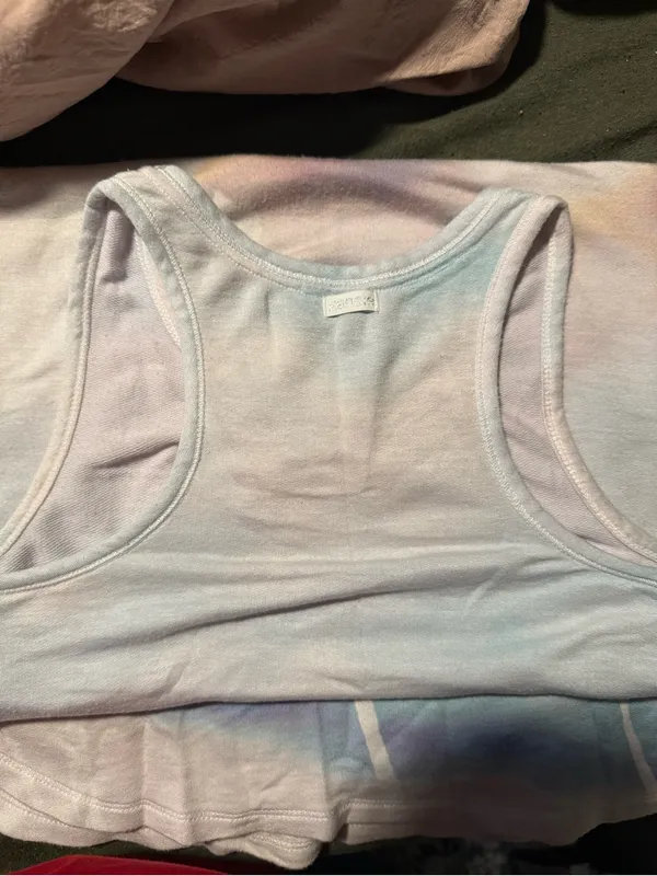 Kensie Pastel Tie-Dye Floral Tank Top - White, Pink, Peach, Blue - Image 5